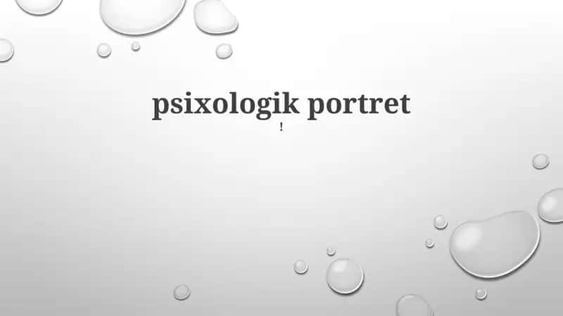Psixologik portret