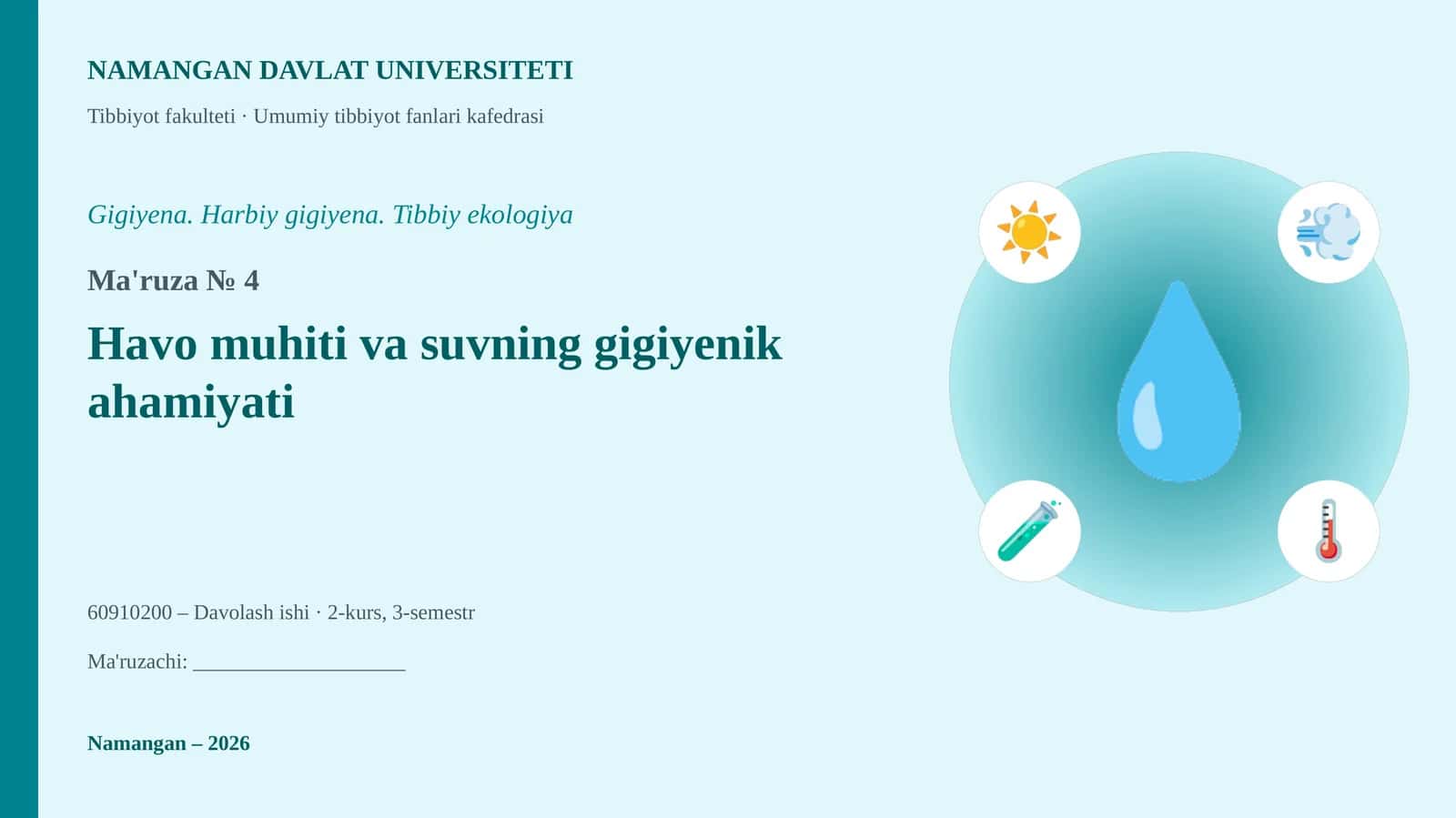 Gigiyena. Harbiy gigiyena. Tibbiy ekologiya