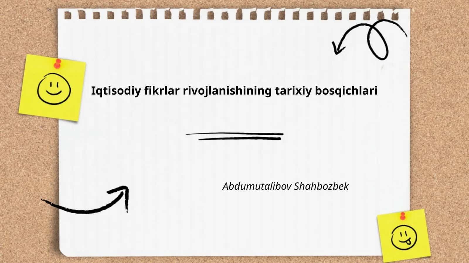 Iqtisodiy fikrlar rivojlanishining tarixiy bosqichlari