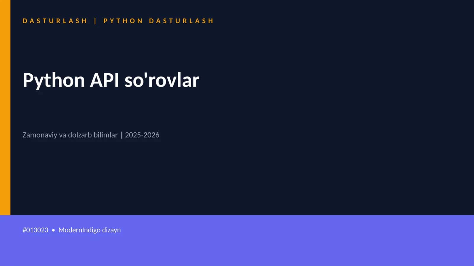 Python API so'rovlar