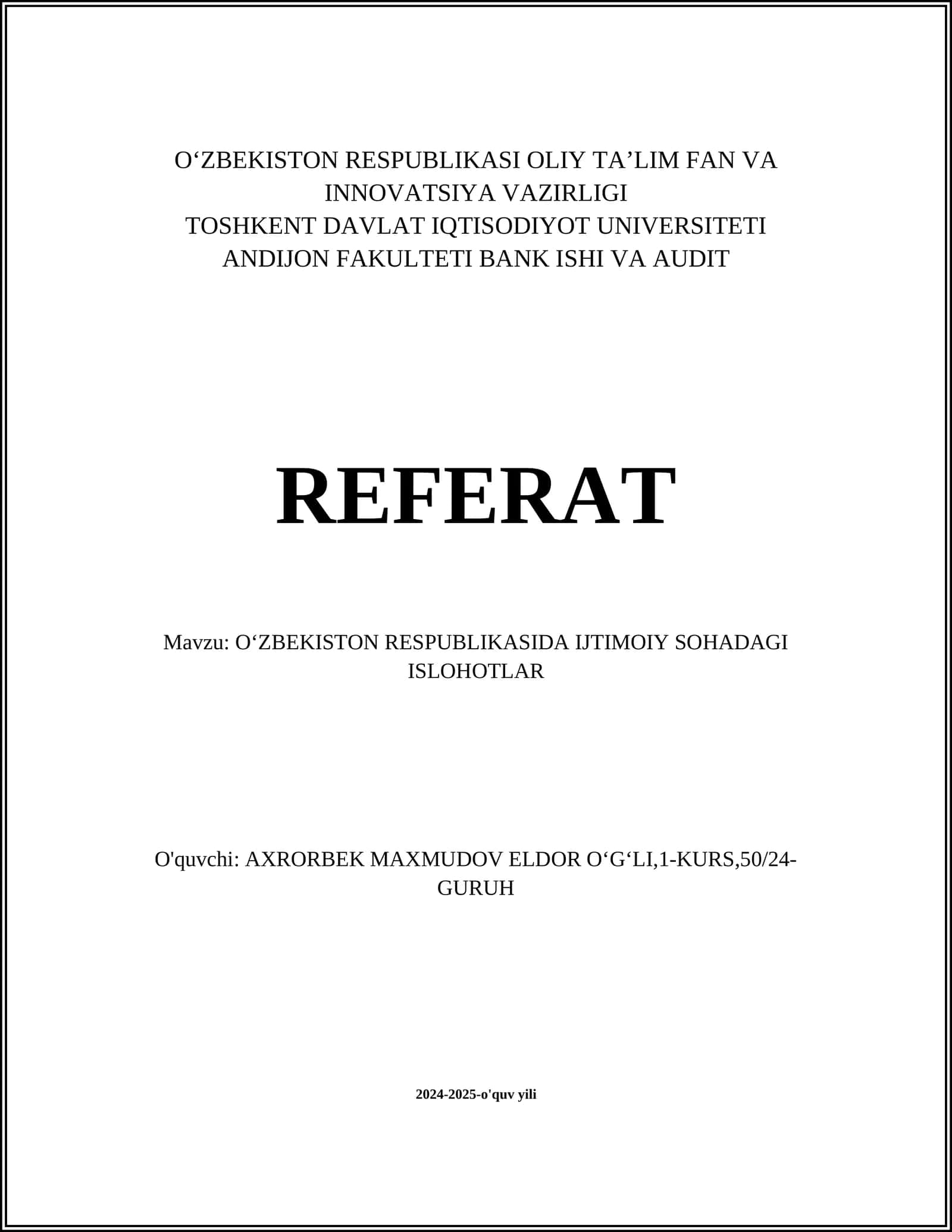 Ta'lim tizimidagi islohotlar