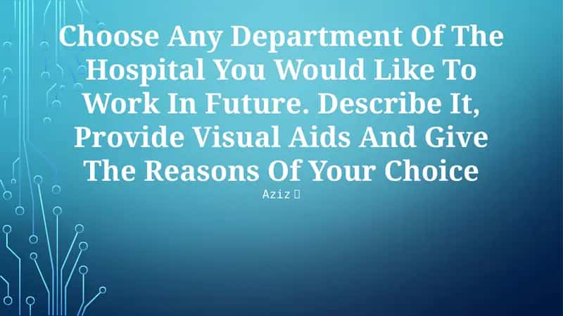 Hospital Departments