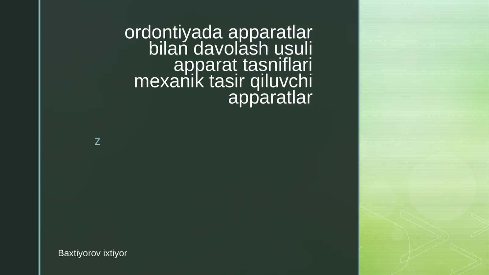 Mexanik ta’sirqiluvchi apparatlar