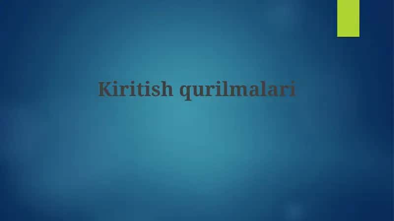Kiritishqurilmalari