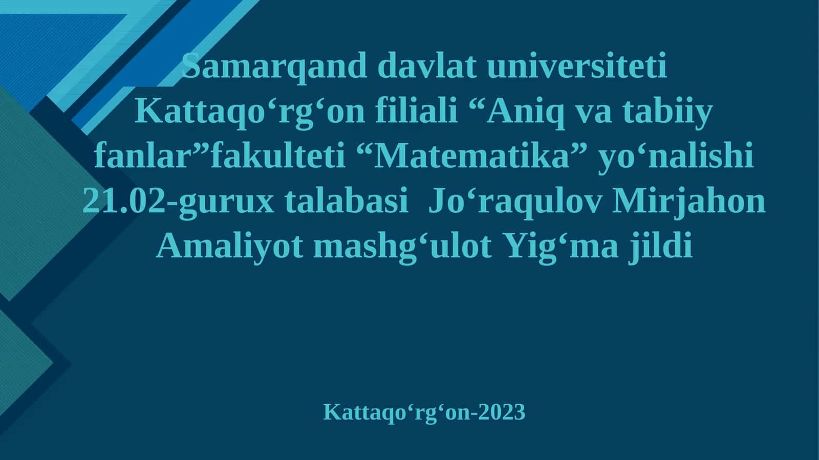 Matematika yo‘nalishi