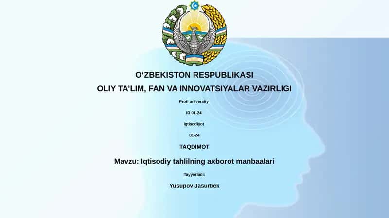 Iqtisodiy tahlilning axborot manbaalari