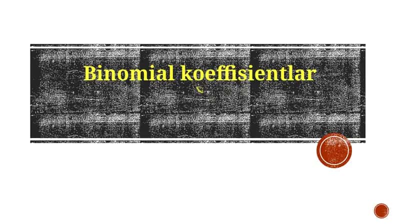 Binomial koeffisientlar