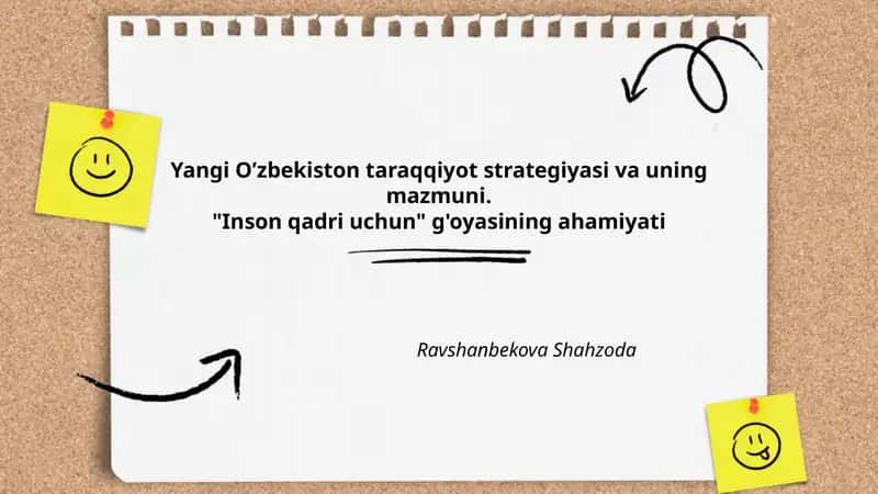 Inson qadri uchun g'oyasinining konseptual asoslari Yangi O'zbekiston strategiyasida