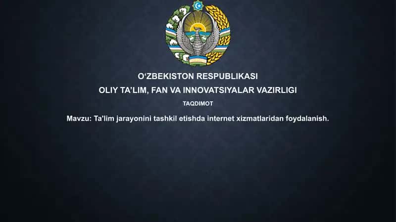 Ta'limda Internet Xizmatlaridan Foydalanish