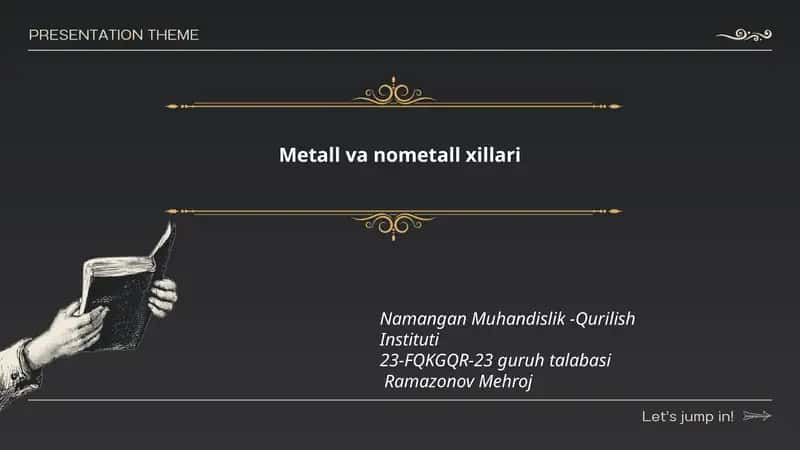 Metall va nometall xillari
