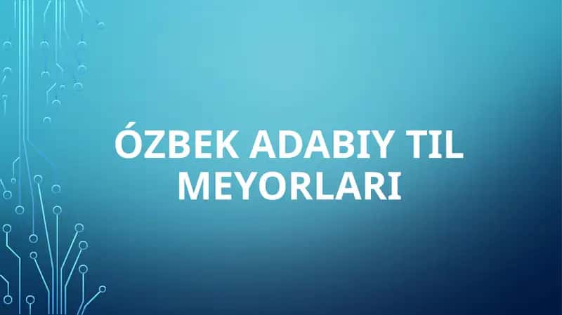 Adabiy Til Meyorlari