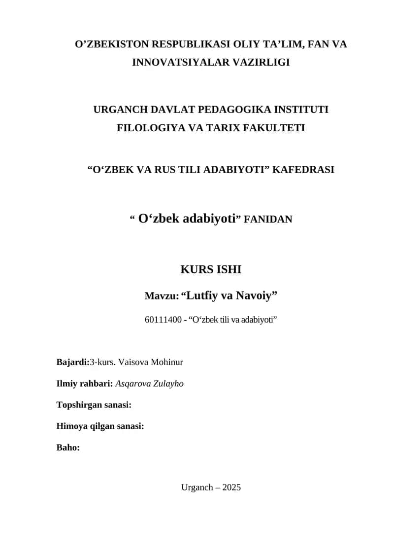 "Lutfiy va Navoiy"