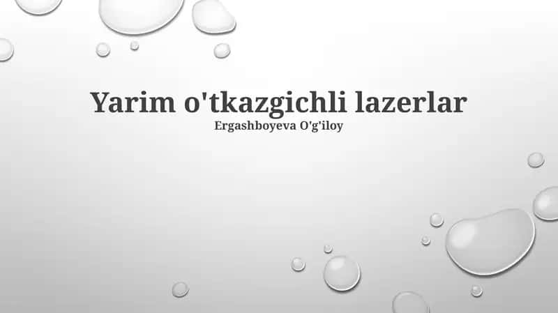 Yarim o'tkazgichli lazerlar