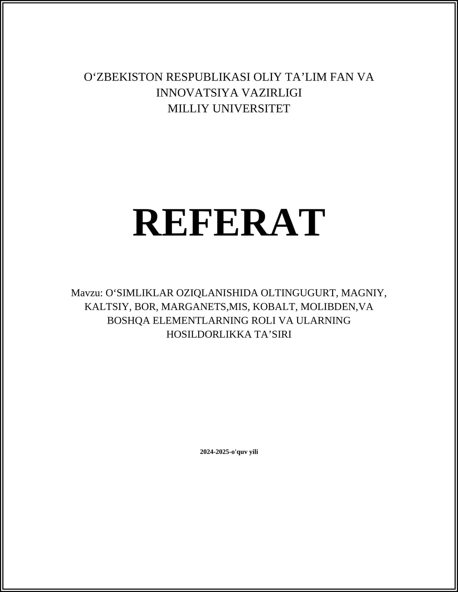 Oʻsimliklarning Oziqlanishi