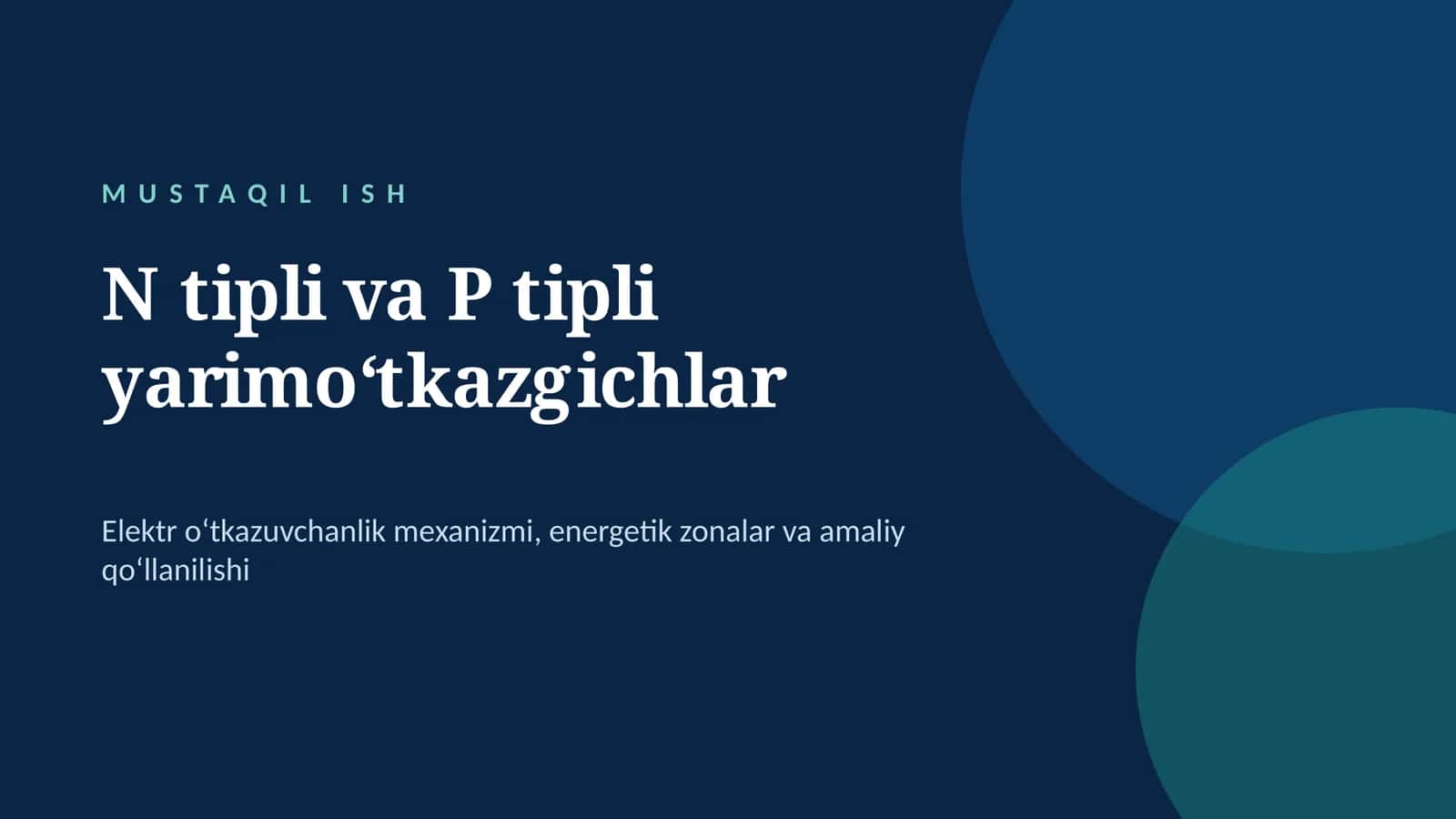 Yarimoʻtkazgichlar
