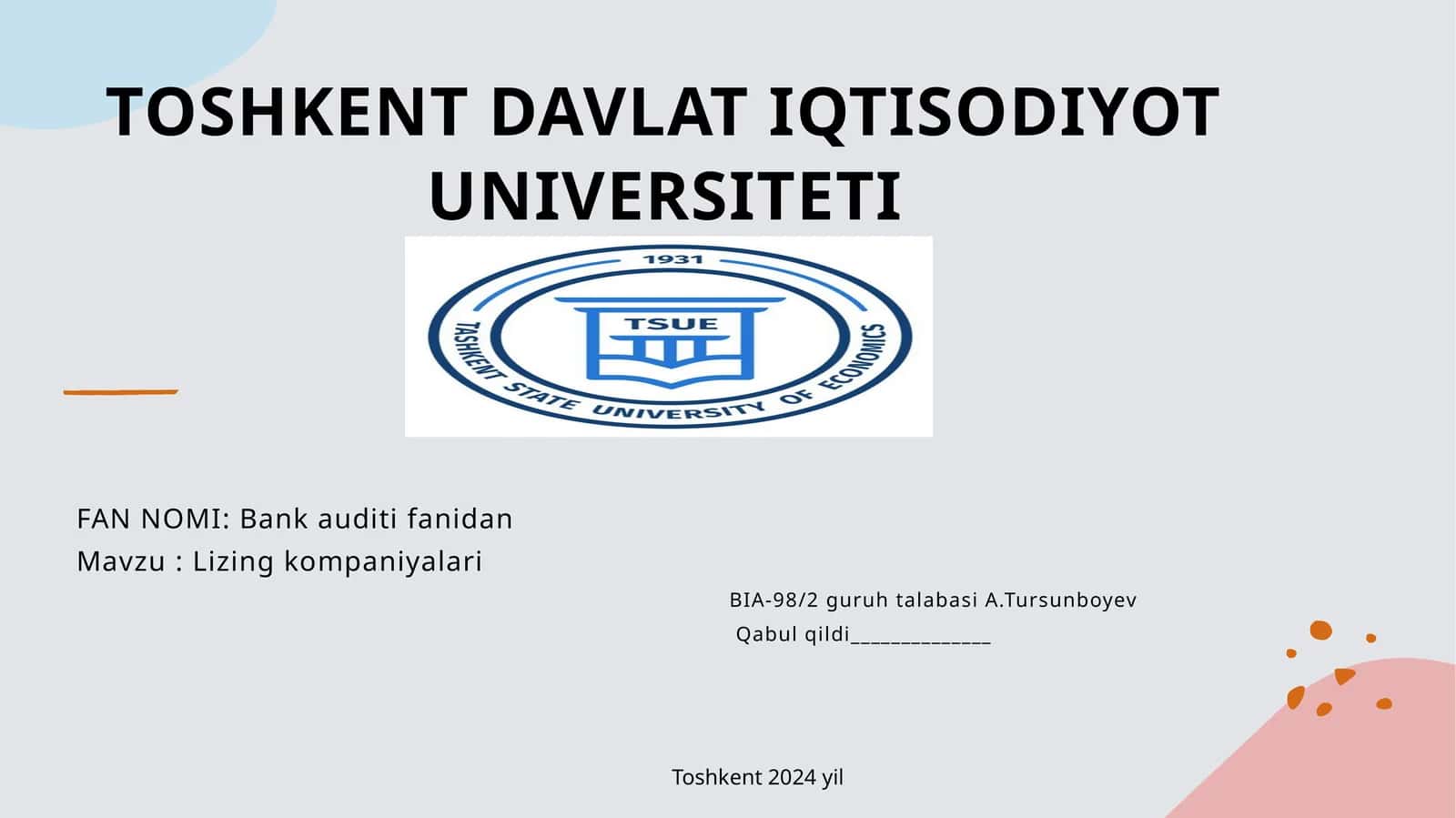 Bank auditi fanidan