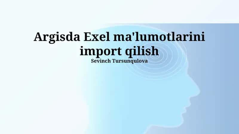 ArcGISda Excel Ma'lumotlarini Import Qilish