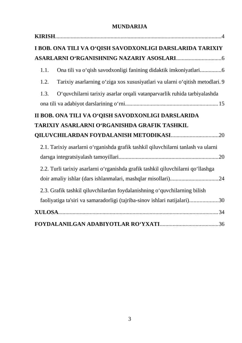 Ona tili va o‘qish savodxonligi darslarida tarixiy asarlarni o‘rganish