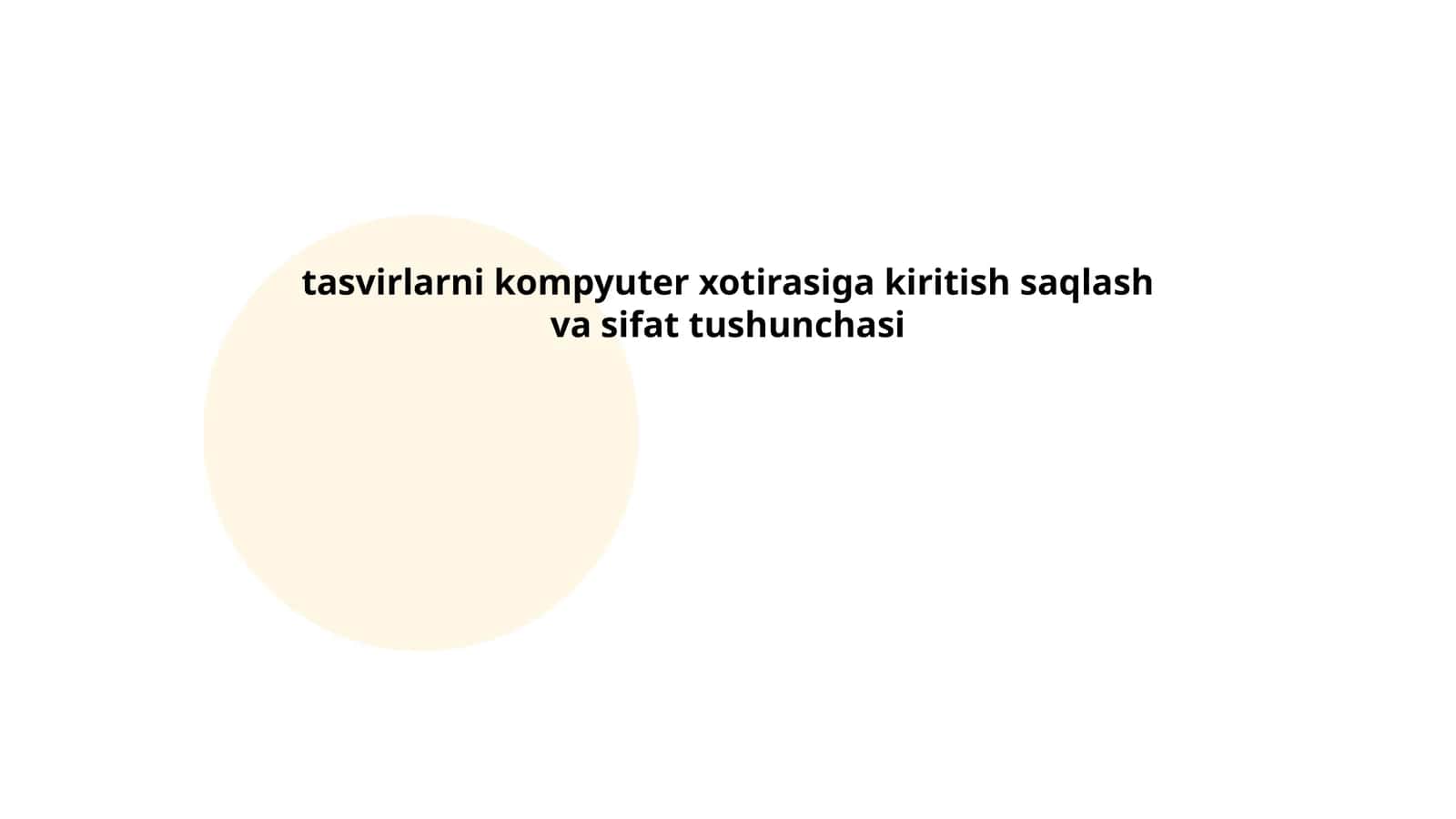 tasvirlarni kompyuter xotirasiga kiritish saqlash va sifat tushunchasi
