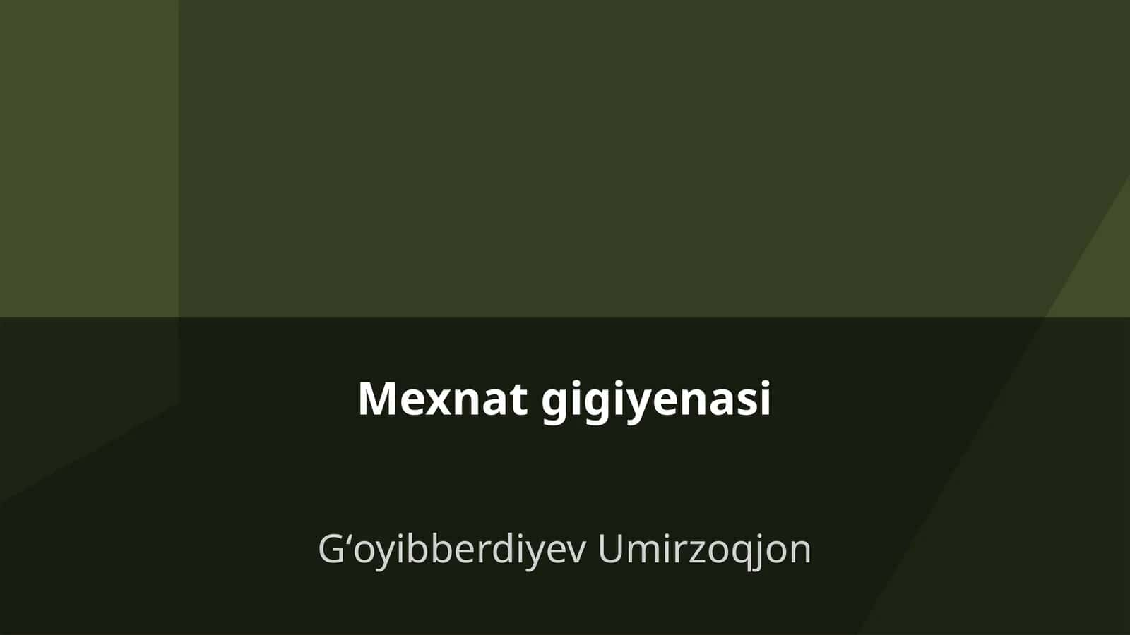 Mexnat gigiyenasi