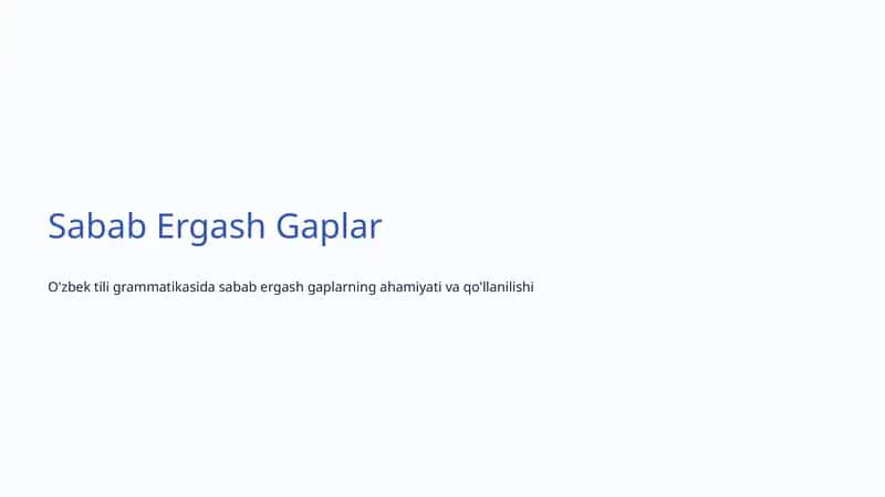 Sabab Ergash Gaplar