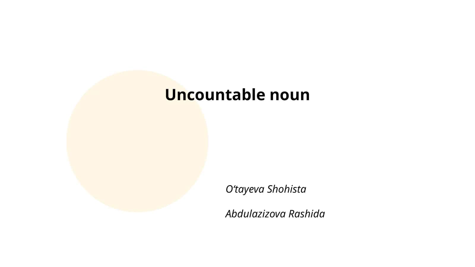 Uncountable noun