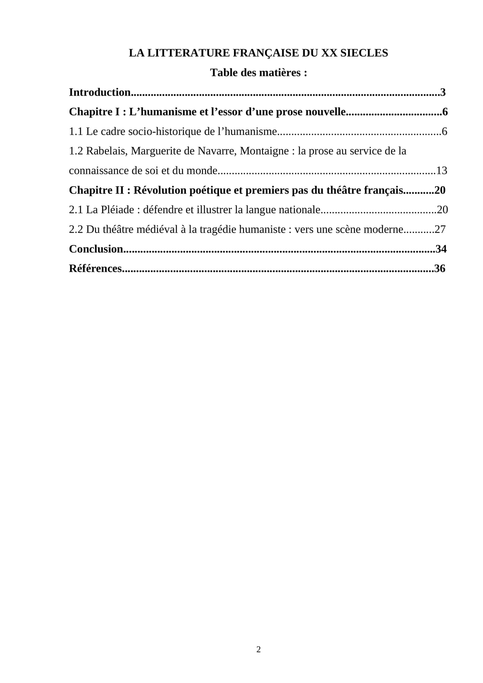 LA LITTERATURE FRANÇAISE DU XX SIECLES