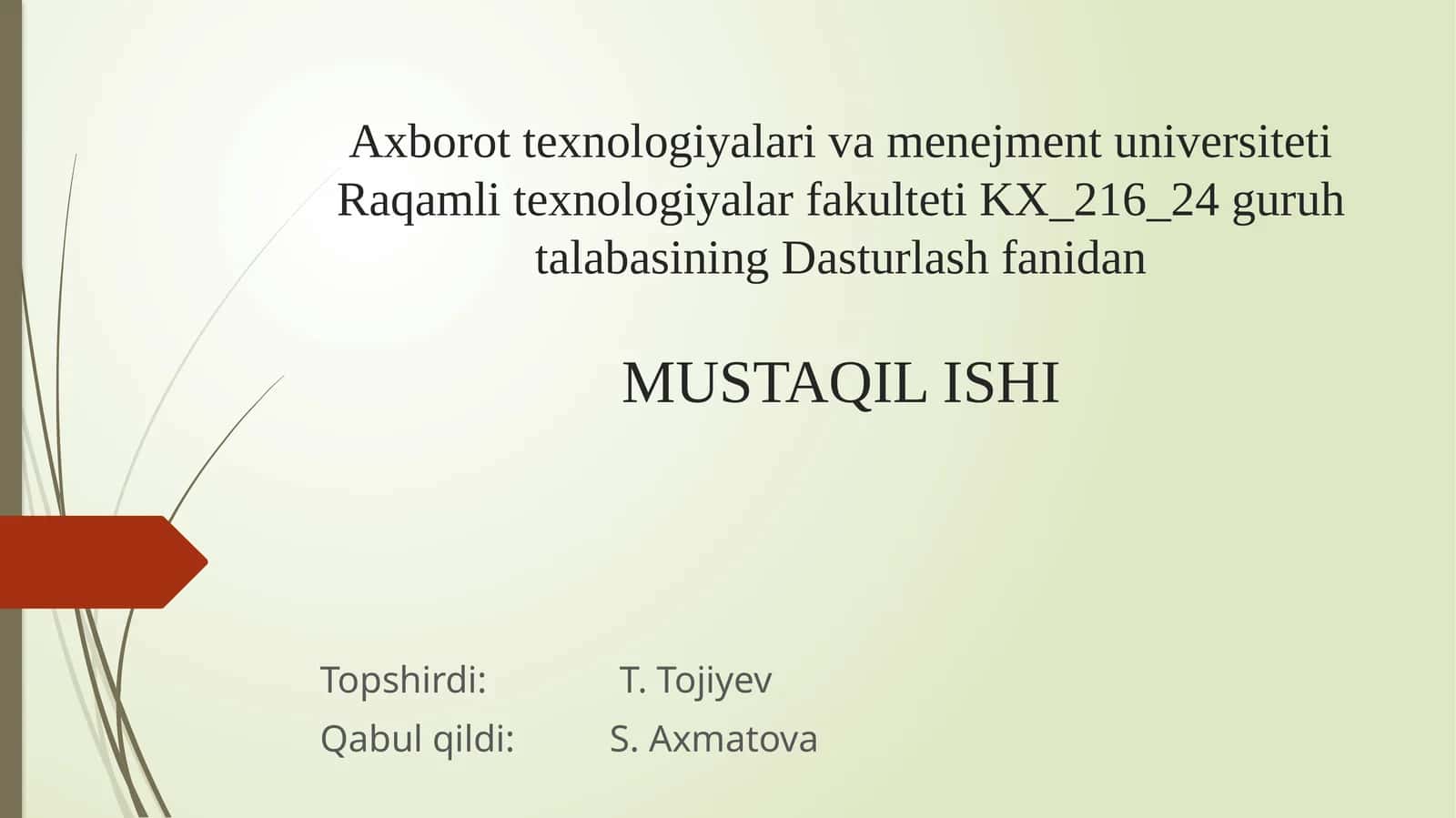 Fayllar bilanishlash(faylyaratish,o’qish,yozish)