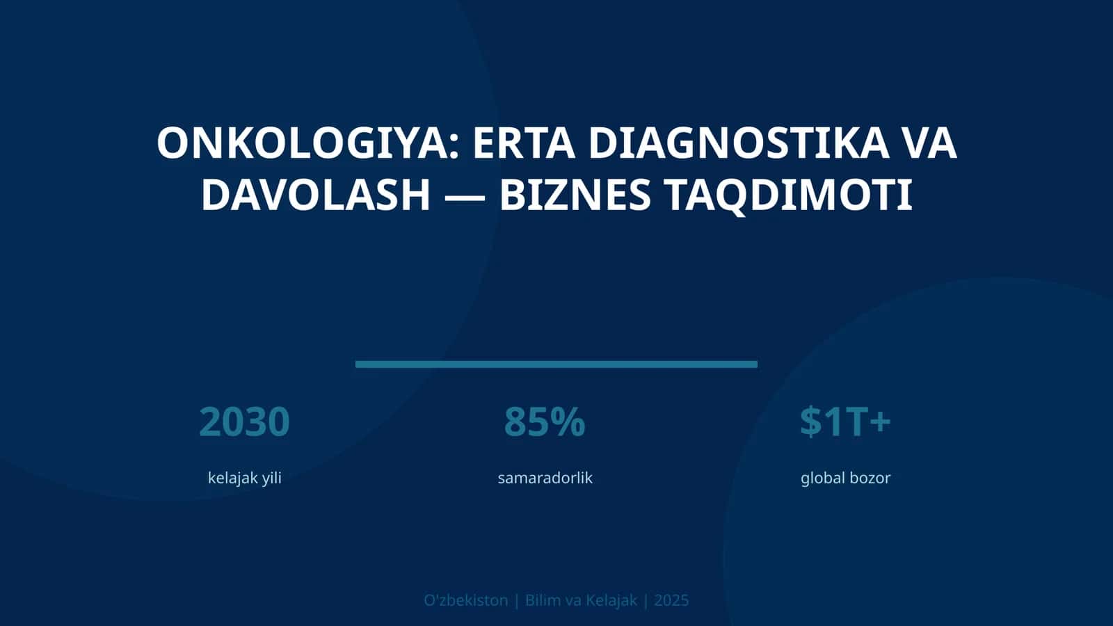 Onkologiya: erta diagnostika va davolash — biznes taqdimoti