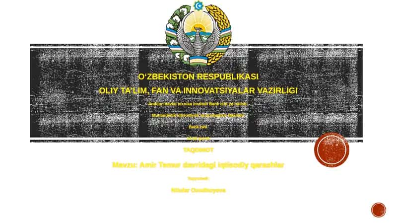Amir Temur davridagi iqtisodiy qarashlar