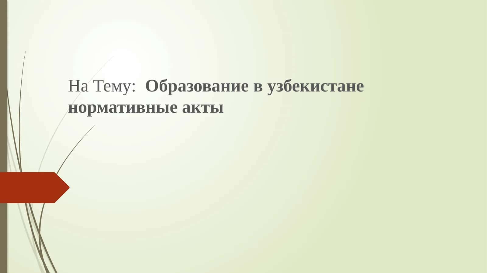 Узбекская модель образования