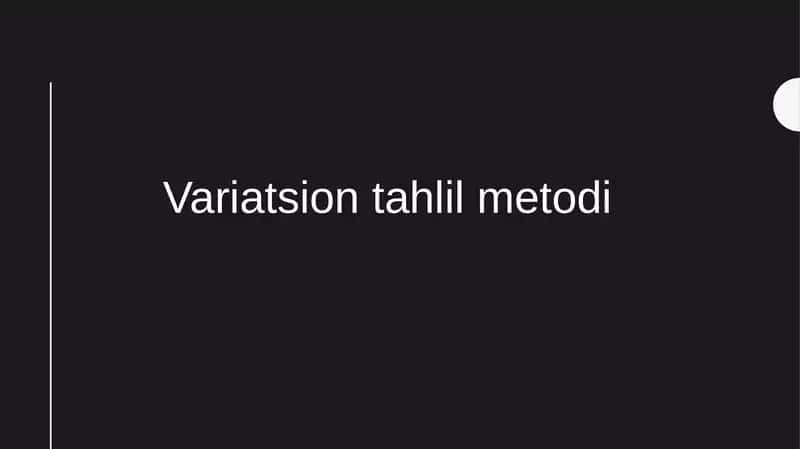Variatsion tahlil metodi