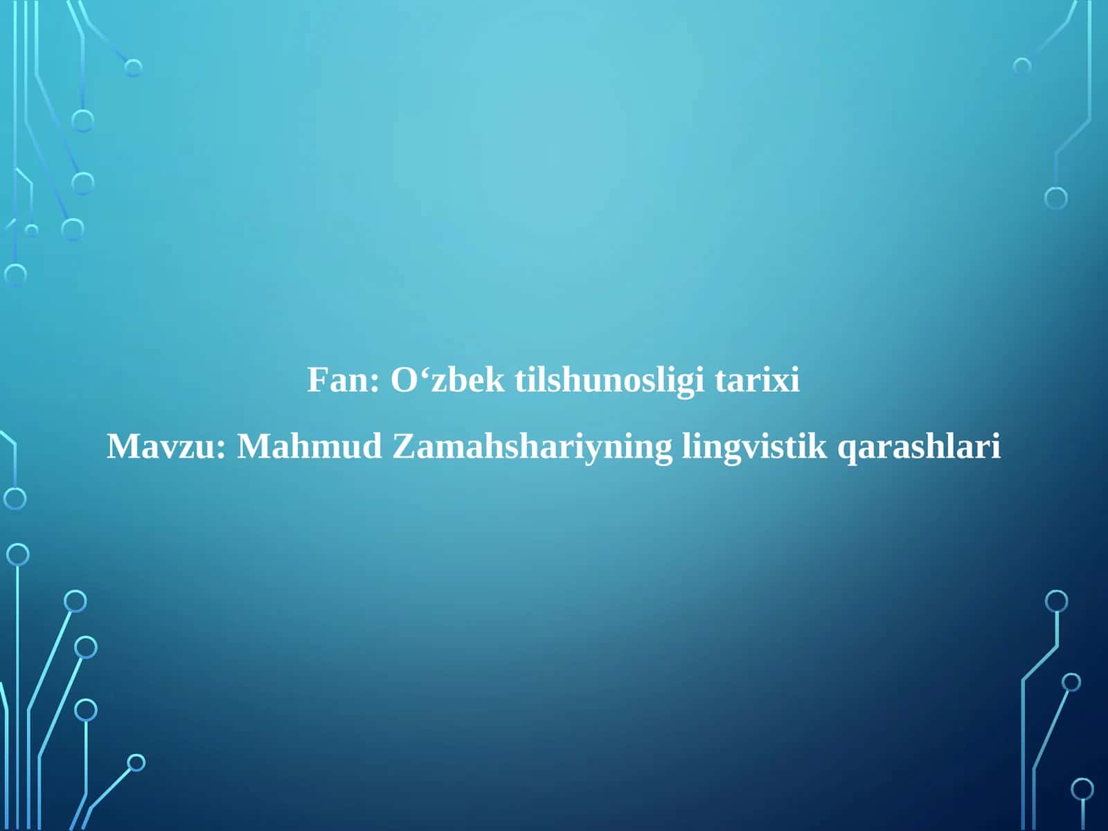 Mahmud Zamaxshariyning lingvistik qarashlari