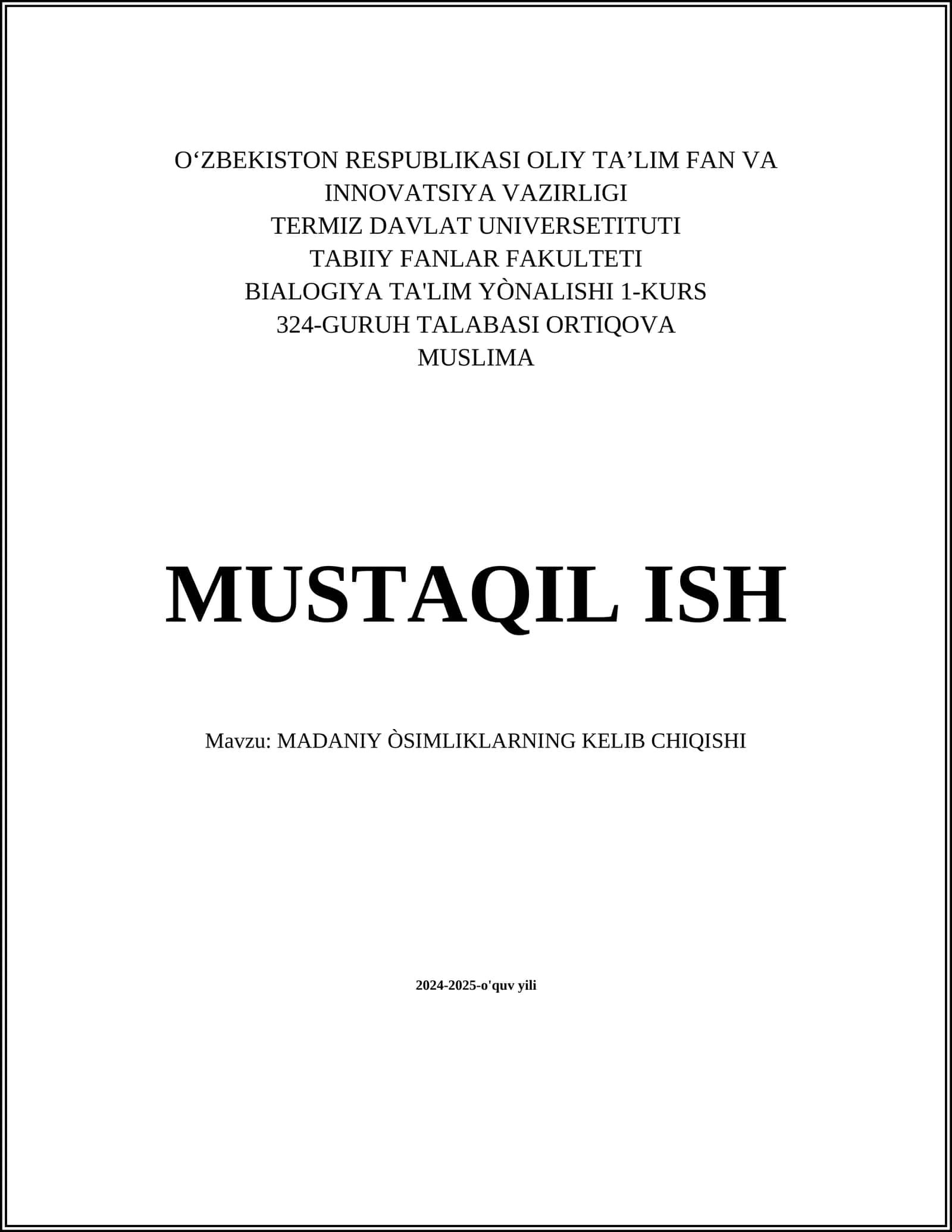 Madaniy oʻsimliklarning kelib chiqishi
