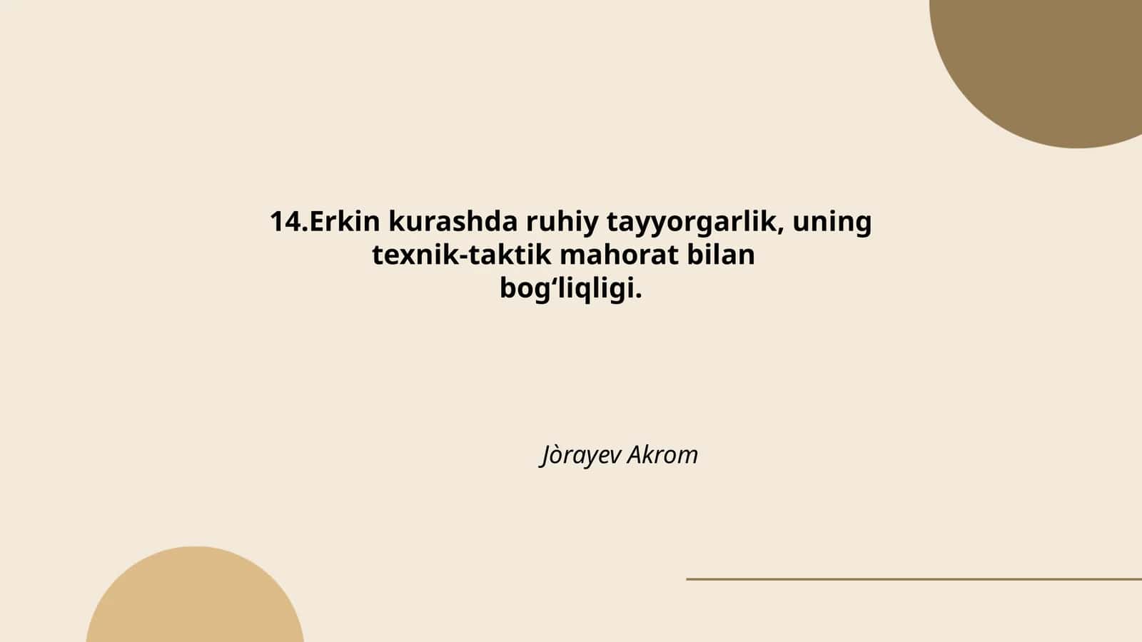 Erkin kurashda ruhiy tayyorgarlik