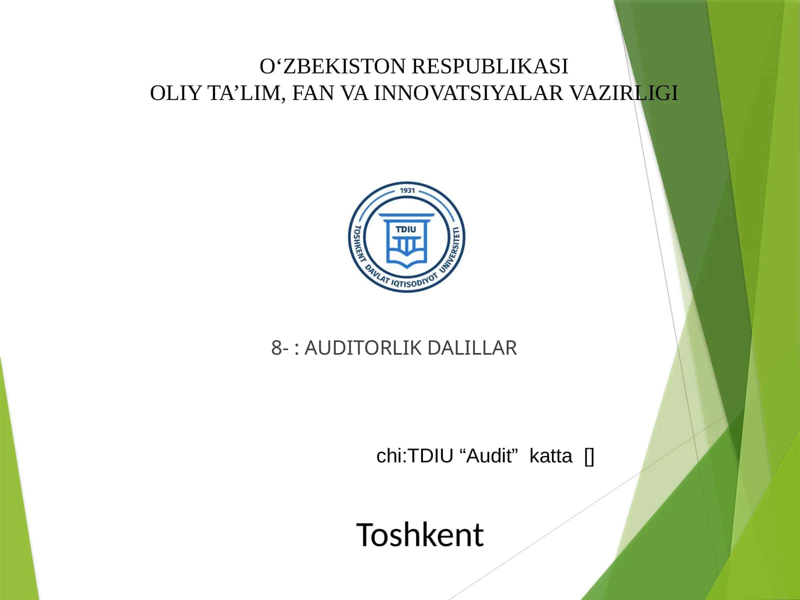 AUDITORLIK DALILLAR