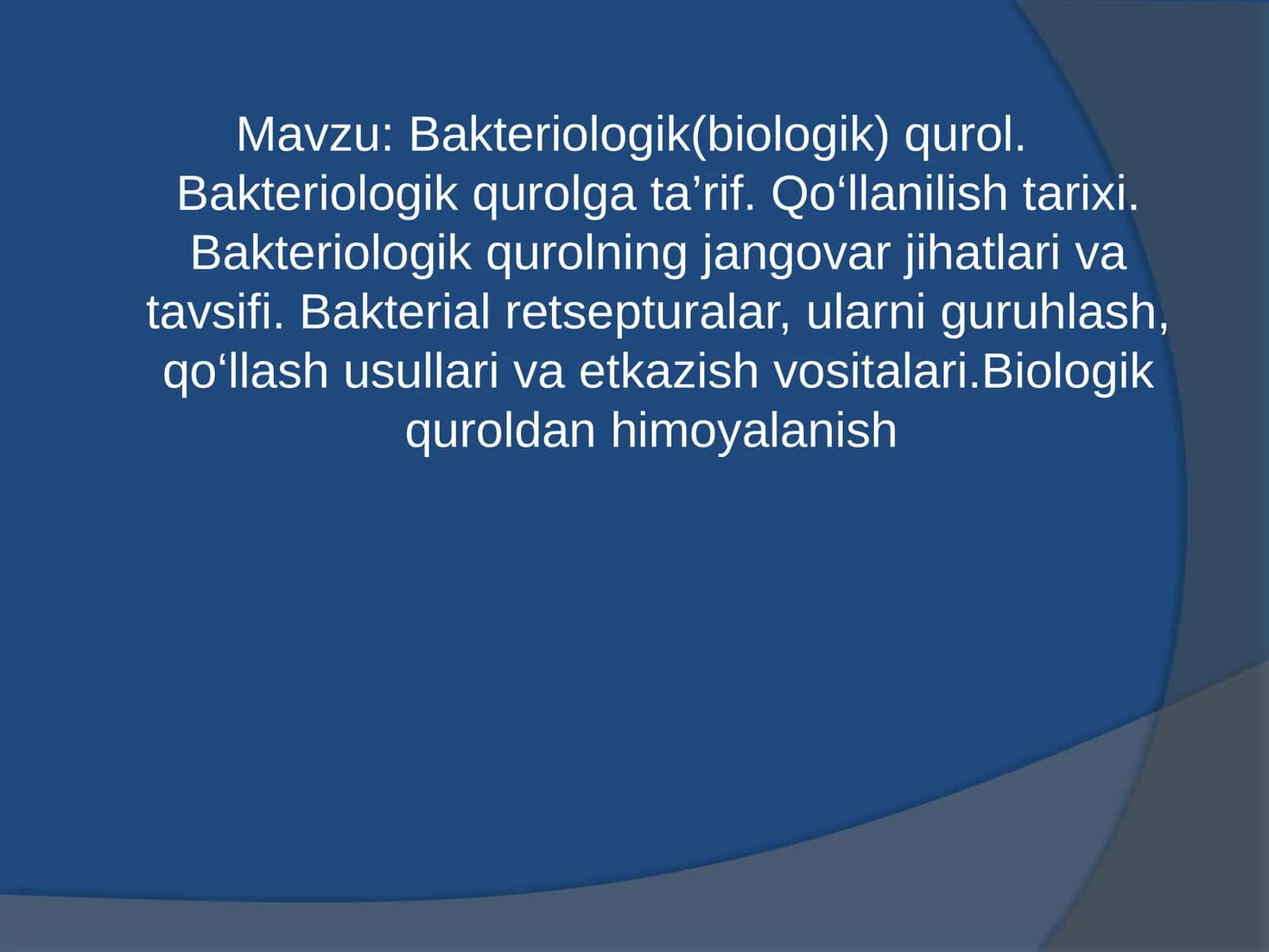 Bakteriologik(biologik) qurol