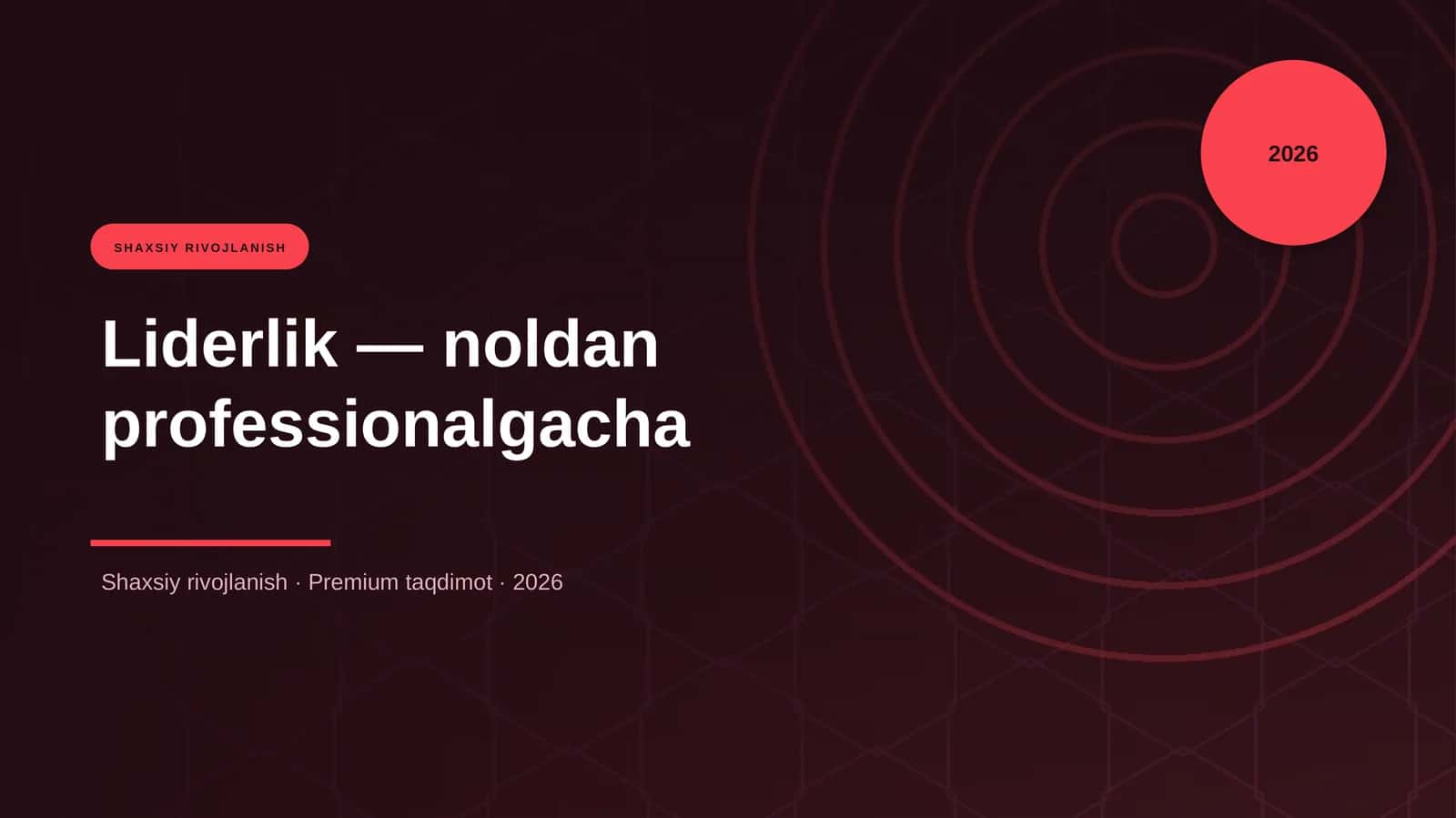 Liderlik — noldan professionalgacha