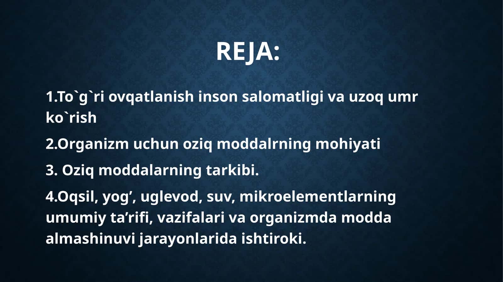 To'g'ri ovqatlanish