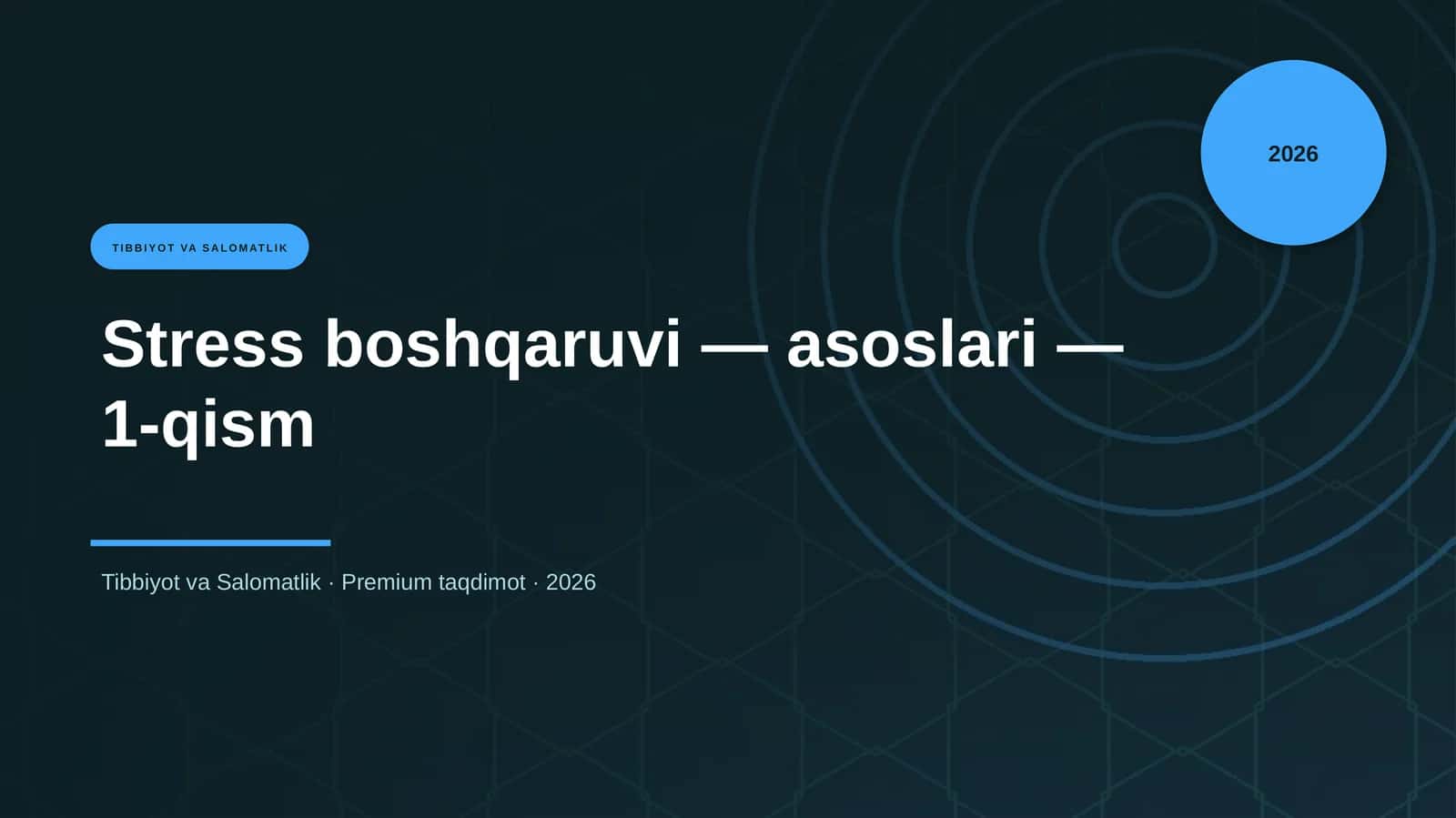 Stress boshqaruvi — asoslari — 1-qism