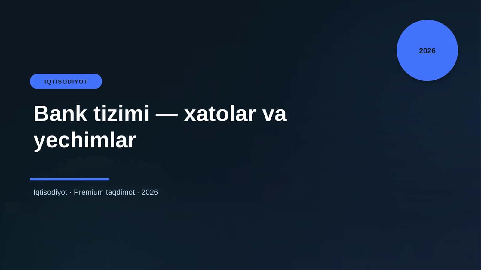 Bank tizimi — xatolar va yechimlar
