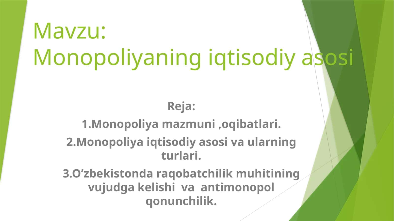 Monopoliyaning iqtisodiy asosi