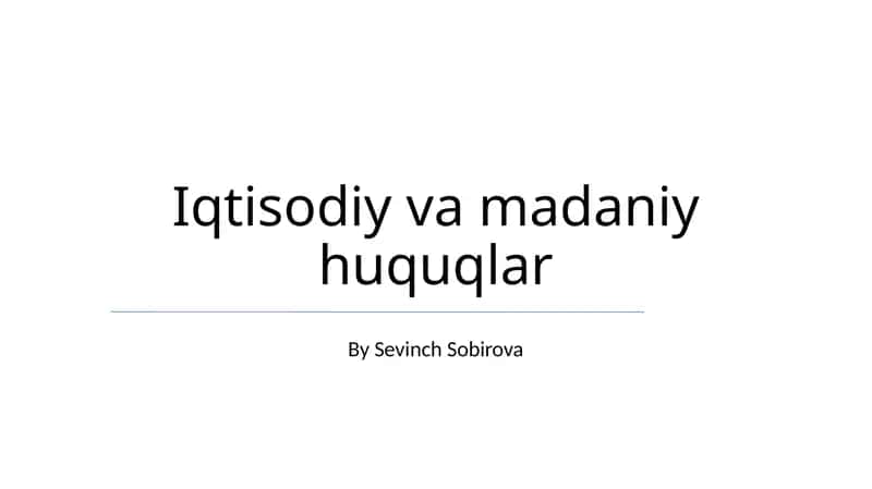 Iqtisodiy va madaniy huquqlar