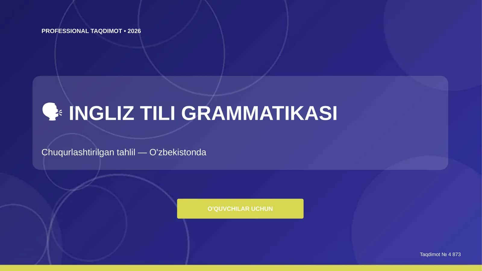 INGLIZ TILI GRAMMATIKASI