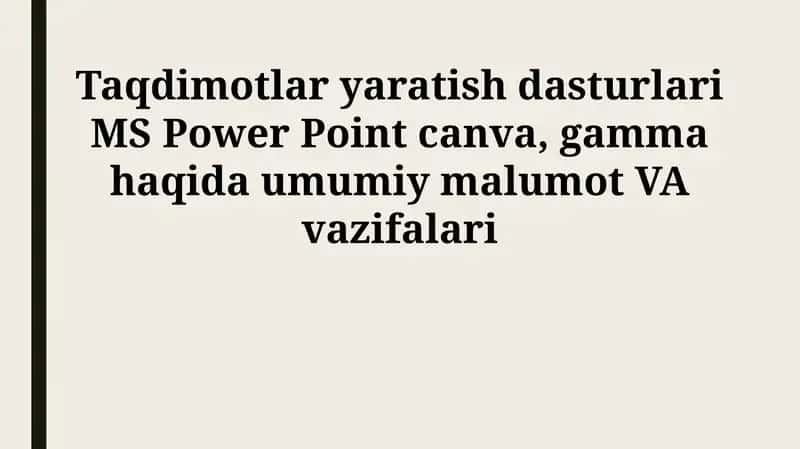 Presentation dasturlari