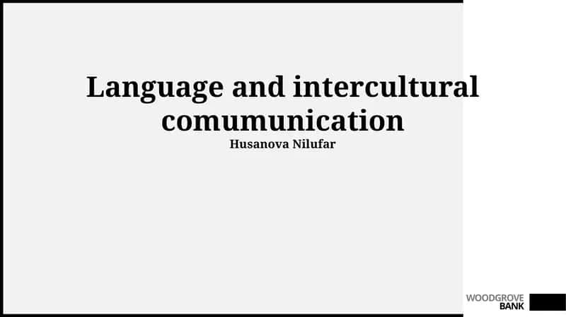 Language and Intercultural Communication