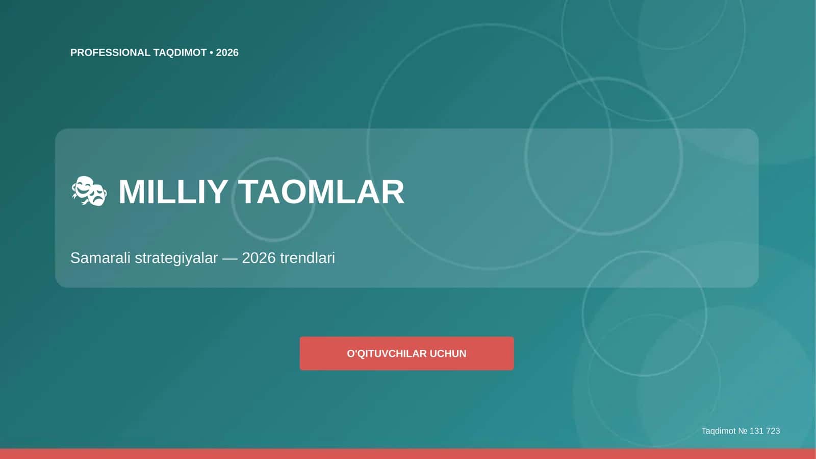MILLIY TAOMLAR