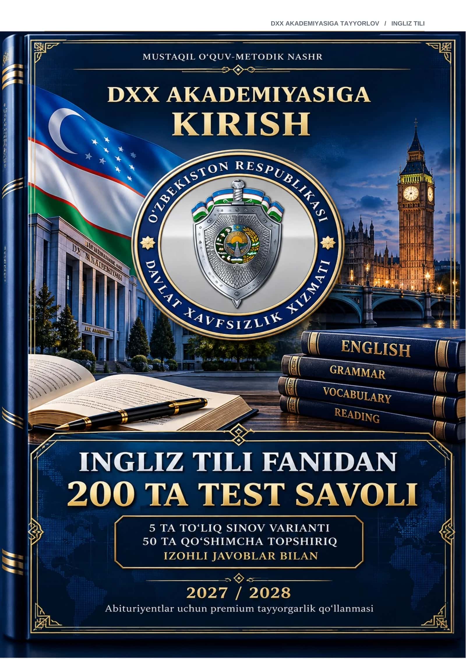 DXX AKADEMIYASI Ingliz tili 200 TEST 2027-2028 QABUL.docx