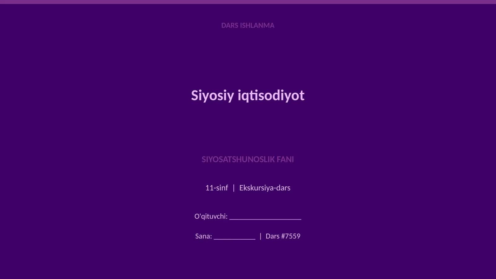 SIYOSATSHUNOSLIK FANI