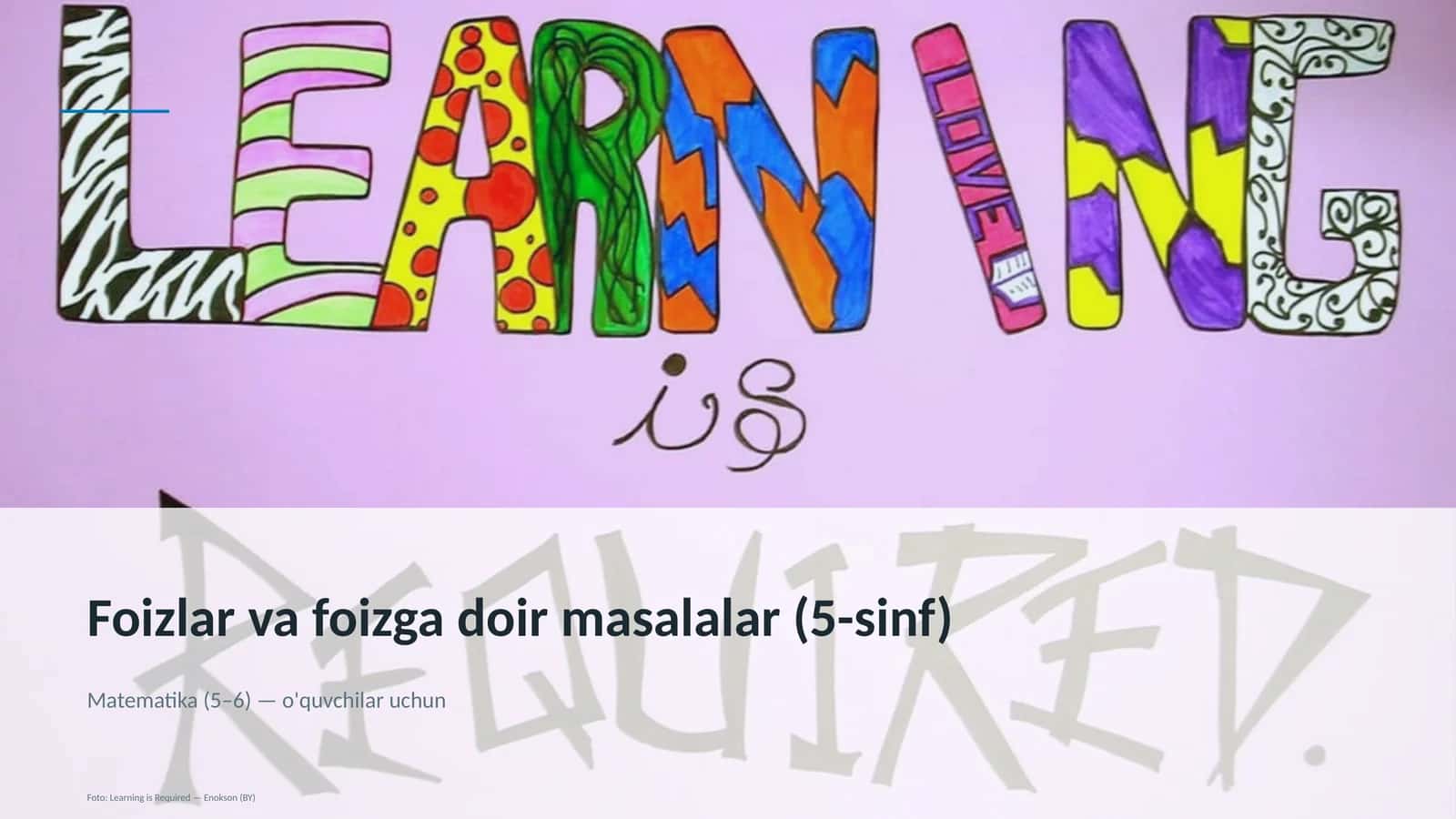 Foizlar va foizga doir masalalar (5-sinf)